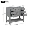 Akoasm 36 Inch Bathroom Storage Cabinet With Multiple Drawers & Doors-Grey - 2 of 4