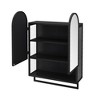 PAGED 31.5" H Floor Coner Storage Cabinet with Shelf and Tempered Glass Door, Bathroom Organizer for Bathroom/Living Room/Kitchen - 4 of 4