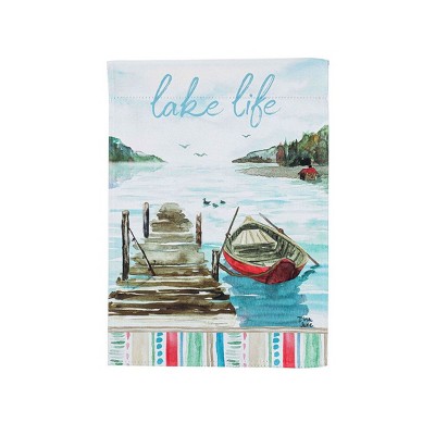 Evergreen Lake Love Garden Suede Flag