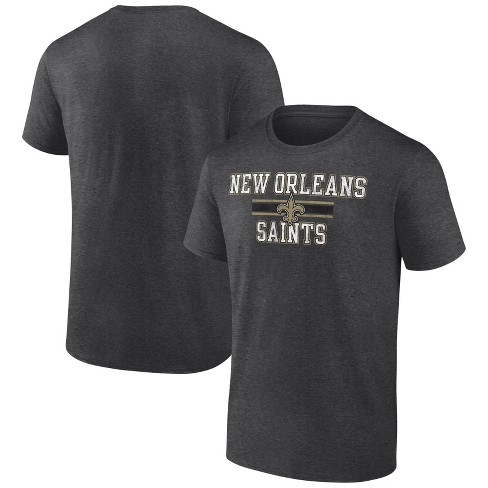 Nfl New Orleans Saints Men's Team Striping Gray Short Sleeve Bi