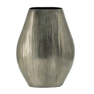 9.5x5.5x12" Aluminum Layered Chisel Oval Vase - 1 of 4