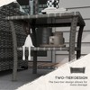Okak Outdoor Rattan Side Tables w Storage Shelf, 2-Tier Patio End Table Coffee Table w Glass Top Outdoor&Indoor for Garden Balcony Yard Pool, Gray - 4 of 4