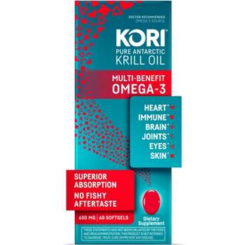 Kori Krill Oil Superior Omega-3 600mg Small Softgels - 60ct