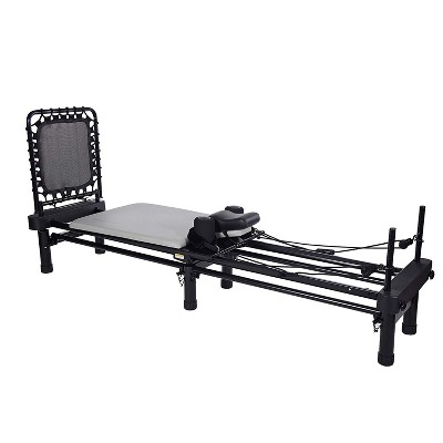 AeroPilates Premier Studio 700 Reformer for Strength Exercise Training with Cardio Rebounder and Foldable Frame, Gray