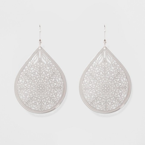 Filigree drop on sale earrings silver