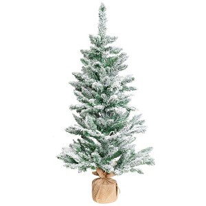 Northlight Frosted Pine Artificial Christmas Tree in Burlap Base - 3.5' - Unlit - 1 of 4