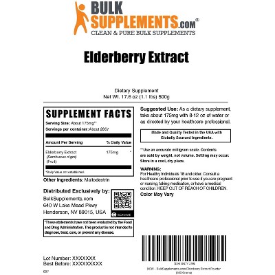 BulkSupplements Elderberry Extract Powder