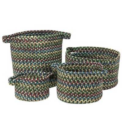 Colonial Mills American Farmhouse Vintage 4-Piece Basket Set - Forest Green 65% Polypropylene/35% Nylon Round