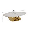 NicBex Marble Coffee Table with Sculptural Stainless Steel Base, Contemporary Center Table for Living Room & Lounge - 2 of 4