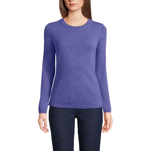 Lands End Women s Cashmere Sweater Large Rich Periwinkle Heather Target