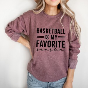 Simply Sage Market Women's Graphic Sweatshirt Basketball Is My Favorite Season - 1 of 4