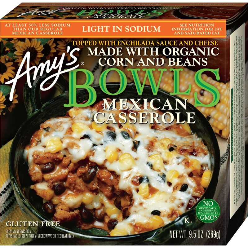 Amy&#39;s Gluten Free Frozen Light in Sodium Organic Mexican Casserole Bowl - 9.5oz, 1 of 6
