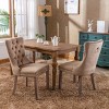 Velvet Dining Chair Set of 2,Upholstered Dining Chairs with Tufted Back and Nailhead Trim,Modern Armless Chairs for Dining Room-Cuddlewood - 2 of 4