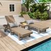 WestinTrends Ashore 2pcs Modern Poly Reclining Chaise Lounge With Wheels plus 1pc side table - 2 of 4