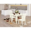 HomeStock 3-Pc Linen White Finish Solid Wood Top Dining Table Set - 2 of 4