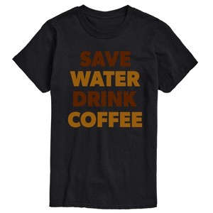 Men's - Instant Message - Save Water Drink Coffee Short Sleeve Graphic T-Shirt - 1 of 4