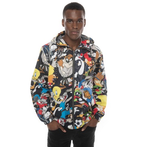 Members Only Looney Tunes Print Jackets For Men Casual, Windbreaker Men, Full  Zip Pullover Hooded Jacket (black, M) : Target