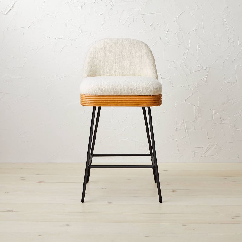Sepulveda Mixed Material Counter Height Barstool Ivory/Natural - Opalhouse&#8482; designed with Jungalow&#8482;, 4 of 15