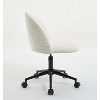 White Boucle office chair Desk Chair, Mid-Back Adjustable Swivel Computer Chair with Black Legs , Modern Upholstered Desk Chair with Wheels - 2 of 4