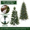 Casafield Pre-Lit Slim Aspen Fir Artificial Christmas Tree with White & Multicolored LED Lights, Sturdy Stand - 3 of 4