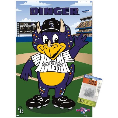 MLB Colorado Rockies - Dinger Wall Poster, 14.725 x 22.375, Framed