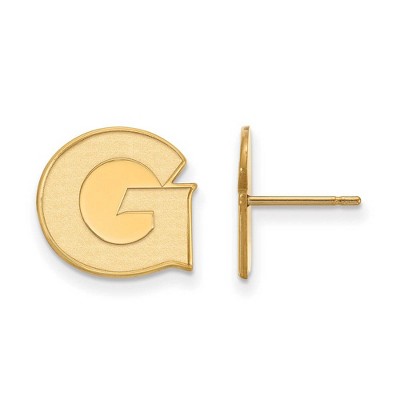 Black Bow Jewelry 10k Yellow Gold Georgetown Hoyas NCAA Post Earrings
