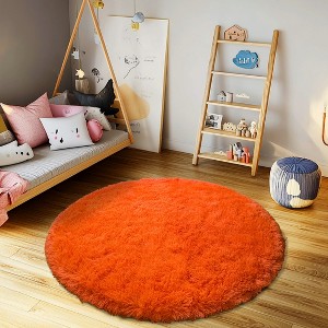 LOVEVOOK Round Fluffy Area Rug - Super Soft Circle Rugs for Kids Room - Shaggy Rugs for Nursery Fuzzy Carpet for Boys Girls Room - 1 of 4