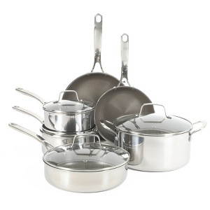 Martha Stewart Badgley Hybrid Nonstick 10 Piece TriPly Stainless Steel Cookware Set. - 1 of 4