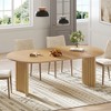 PexFix 67" Oval Dining Table for 4-6 with Arc-Shaped Edge Top and Stripes Base Modern Farmhouse Kitchen Table for Living Room Dining Room Natural - 3 of 4