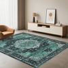Area Rugs, Machine Washable Vintage Soft Low Pile Rugs, Oriental Accent Carpet with Non-Slip Backing,Floor Carpet for Living Room, Hallway, Laundry - 2 of 4