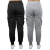 Blue Ice Apparel Women's Heavyweight Loose Fit Fleece-Lined Cargo Jogger Pants-2 Pack - 2 of 4