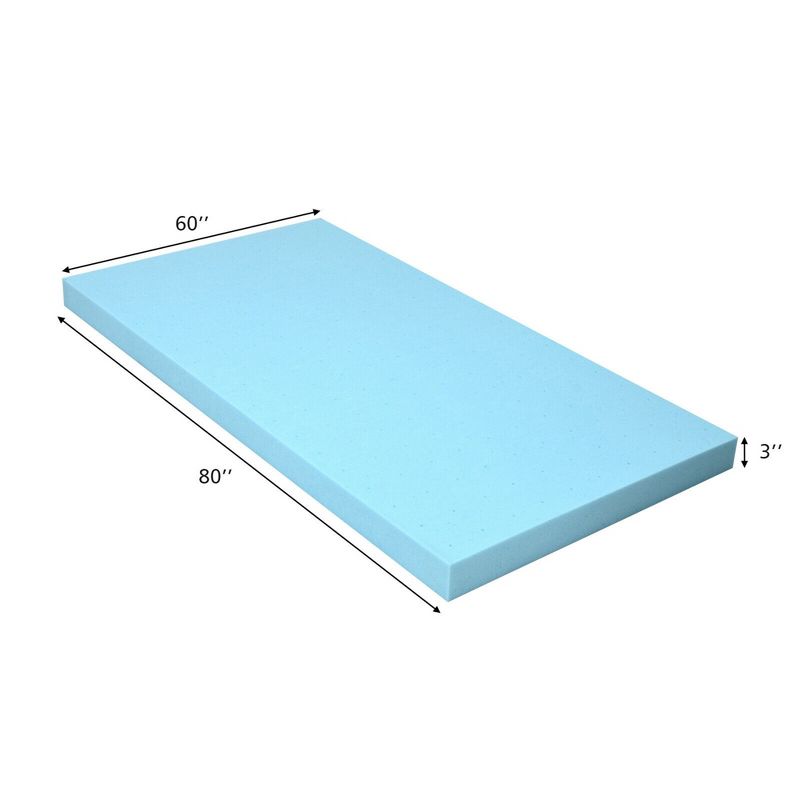 Costway 3'' Gel-Infused Bed Mattress Topper Cooling Ventilated Air Foam Pad, 2 of 10