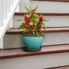 Southern Patio Cadiz 8 Inch Diameter Crackled Glazed Ceramic Indoor Outdoor Garden Planter Pot Urn with Saucer for Flowers, Herbs, and Plants, Teal - 4 of 4