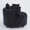 Elegant and Comfortable Velvet Accent Chair, Skin-Friendly, Ergonomic Design, Leisure Sofa Barrel Chair for Living Room, Small Spaces - Armless - 4 of 4