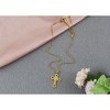 Anna-Kaci Gold Tone Rhinestone Cross Pendant Necklace Ideal for Religious Occasions - Hollow - 2 of 4