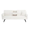 72.04" Corduroy 3-Seater Sofa with 1 Pillow, Retractable Cup Holders & Adjustable Backrest - 3 of 4