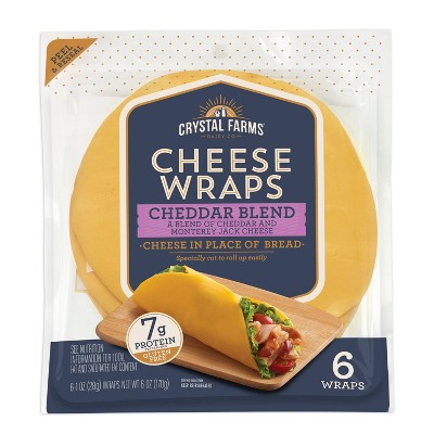 Crystal Farms Cheddar Blend Cheese Wraps - 6oz/6ct
