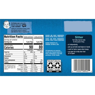 Gerber Baby Food Stage 2 Chicken and Turkey Puree Variety Pack