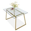 Modern Dining Set for 4,Glass Dining Table with Gold Metal Legs & 4 Upholstered Dining Chairs for Kitchen Small Spaces Dining Room-Maison Boucle - 4 of 4
