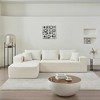 Modular Lamb Fabric Sectional Sofa with Reversible Chaise, 104-Inch Washable Cover, White - 2 of 4