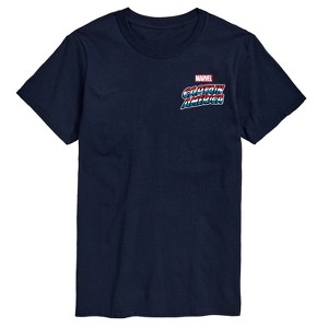 Men's - Marvel - Captain America Retro Distressed Flag Short Sleeve Graphic T-Shirt - 1 of 3