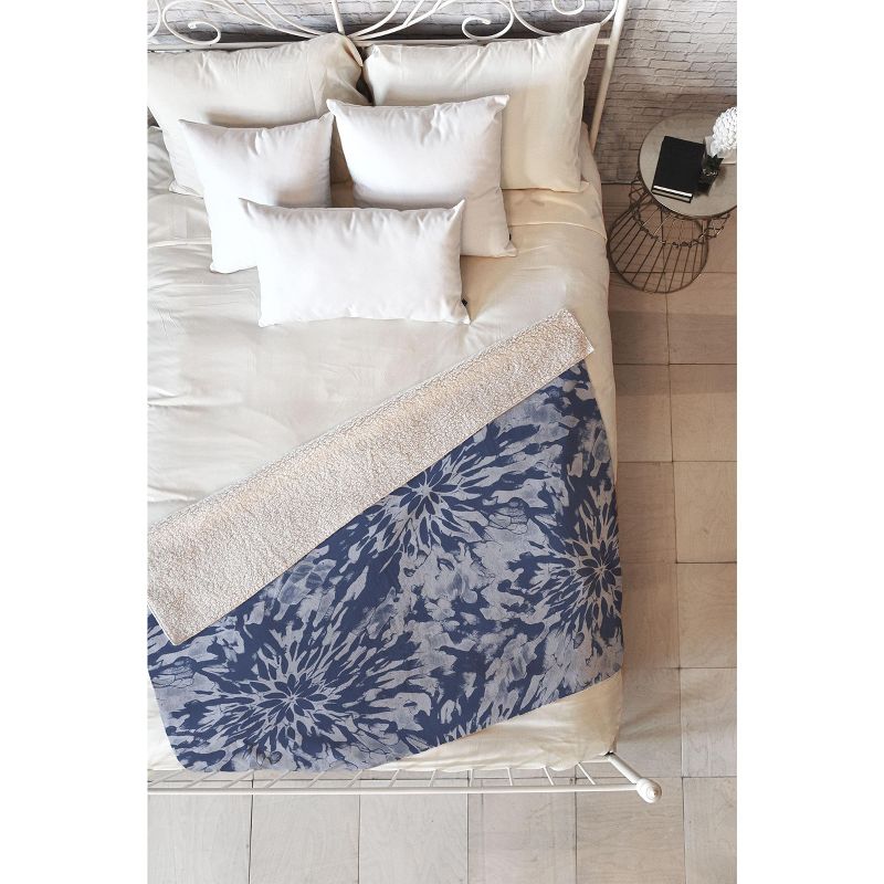 Emanuela Carratoni Blue Tie Dye Fleece Throw Blanket - Deny Designs, 1 of 3