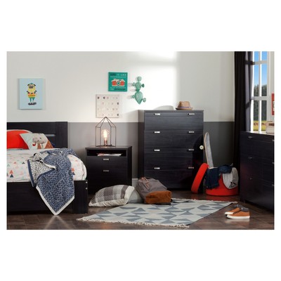 Black Onyx Double Vertical Nursery Dresser with Soft Close Drawer