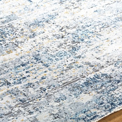 Sabino 2' x 3' Blue and Beige Wool Blend Area Rug