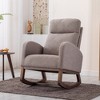 Rocking Chair With Head Pillow, Side Storage Bag, Upholstered Recliner Sofa, High Density Sponge Reclining Sofa Chair - 3 of 4