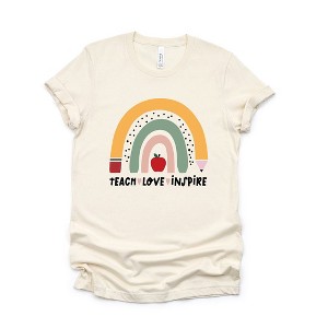 Simply Sage Market Women's Teach Love Inspire Rainbow Short Sleeve Graphic Tee - 1 of 4