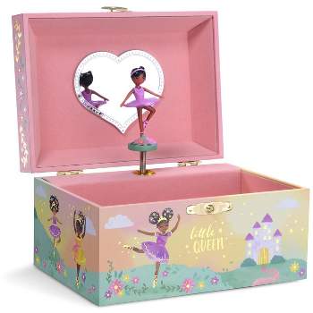 Jewelkeeper Girl's Musical Jewelry Storage Box with Black Ballerina - Pink