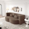 KWPZQEB Convertible Folding Sofa Bed, Teddy Fabric Foam-Filled Couch with 2 Pillows, Modern Folding Loveseat Sofa for Living Room, Bedroom - 2 of 4