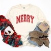Simply Sage Market Merry Varsity Thick Outline Garment Dyed Long Sleeve - 3 of 4