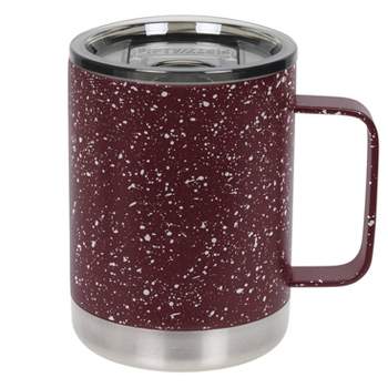 FIFTY/FIFTY 12oz Stainless Steel with PP Lid Speckle Mug Brick Red/White